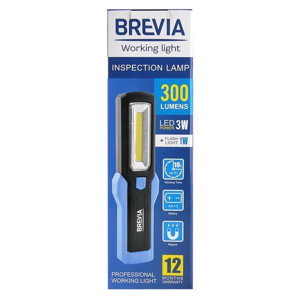 Фонарь инспекционный Brevia 11440 LED Інспекційна ламп 3W COB+1W LED 300lm, IP20, IK05,3xAA 11440 фото