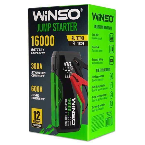 Бустер (пусковое устройство) Winso Jump Starter 300A/600A 16000mAh 140310 140310 фото