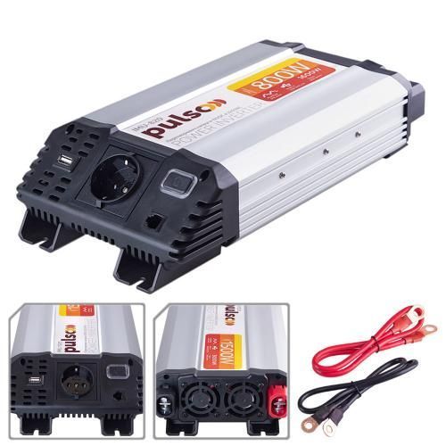 Перетворювач напруги 12V-220V 1500W USB-5VDC2.0A PULSO IMU-1520 IMU-1520 фото