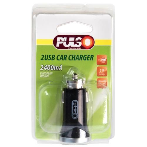 Автомобильное зарядное устройство 2USB 12-24V2,4A PULSO C-2411BK C-2411BK фото