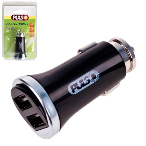 Автомобильное зарядное устройство 2USB 12-24V2,4A PULSO C-2411BK C-2411BK фото