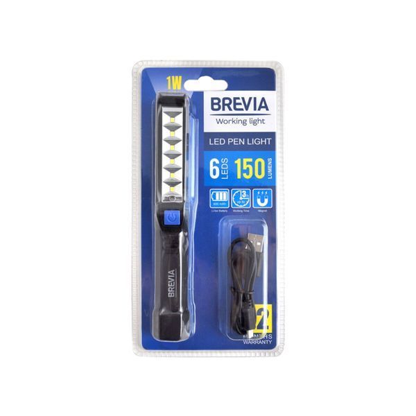 Ліхтар інспекційний Brevia 11210 LED Pen Light 6SMD+1W LED 150 lm 900 mAh microUSB 11210 фото
