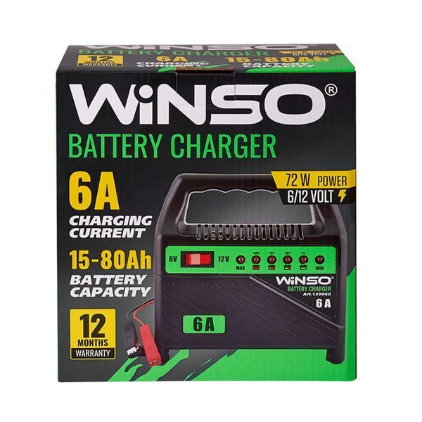 Зарядний пристрій АКБ Winso 139060 6/12V, 6A 139060 фото