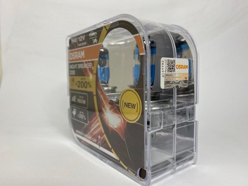 Лампи галогенні H4 +200% 60/55W 12V Osram Night Breaker LASER 200 H4 +200% фото