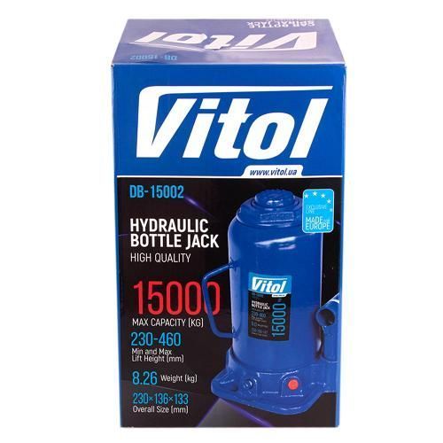 Домкрат гідравлічний телескоп 15т в коробці 230 - 460мм 9кг Vitol DB-15002 DB-15002 фото