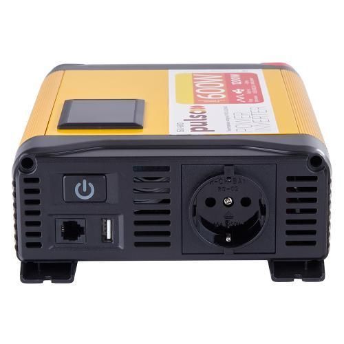 Перетворювач напруги 12V-220V 600W LCD USB-5VDC2.0A Pulso ISU-600 синусоїдна хвиля ISU-600 фото