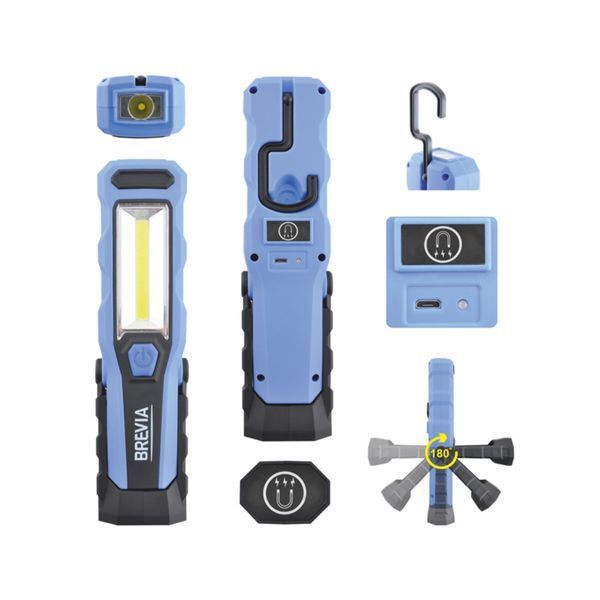 Фонарь инспекционный Brevia 11320 LED 8SMD+1W LED 300lm 2000mAh microUSB 11320 фото