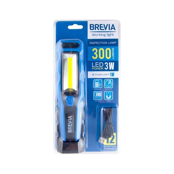 Фонарь инспекционный Brevia 11320 LED 8SMD+1W LED 300lm 2000mAh microUSB 11320 фото