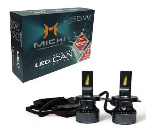 Светодиодные LED лампы 12-24V 55W MICHI MI LED Can H4 Hi/Low 5500K MI LED Can H4 55W фото