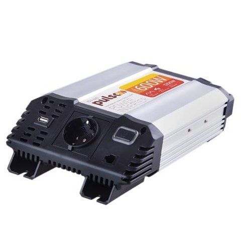 Перетворювач напруги 12V-220V 600W USB-5VDC2.0A PULSO ISU-620 синусоїдна хвиля ISU-620 фото