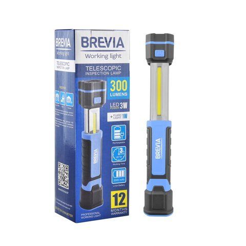 Телескопічна інспекційна лампа Brevia 11340 LED 3 W COB+1W LED 300 lm 2000 mAh, microUSB 11340 фото