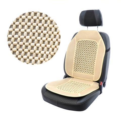 Накидка на сидіння масажер бежева тканина + кісточка 47х100см Elegant MAX 100 654 El 100 654 фото
