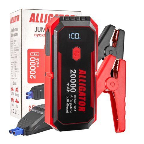Пусковий пристрій Alligator JS843 Jump Starter 800A/1600A 20000 mAh зі Smart-клемами JS843 фото