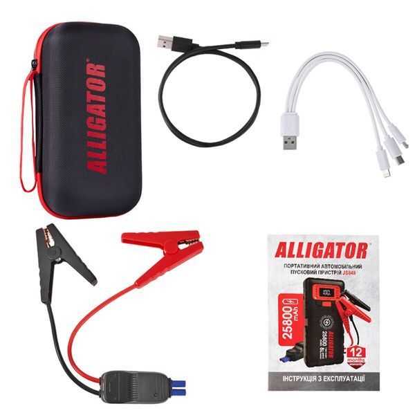 Пусковое устройство Alligator JS843 Jump Starter 800A/1600A 20000mAh со Smart-клеммами JS843 фото
