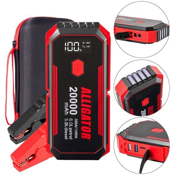 Пусковое устройство Alligator JS843 Jump Starter 800A/1600A 20000mAh со Smart-клеммами JS843 фото