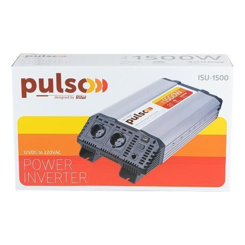 Перетворювач напруги 12V-220V 1500W Pulso ISU-1500 LCD USB-5VDC2.0A синусоїдна хвиля ISU-1500 фото