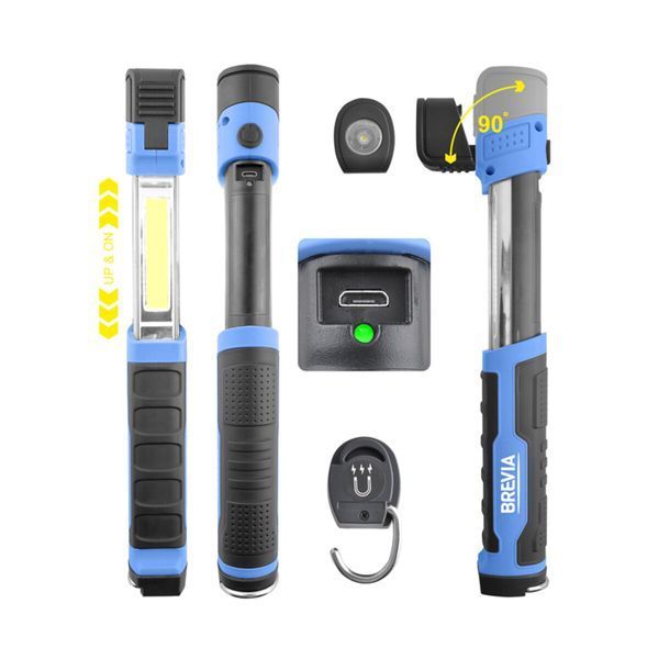Телескопічна інспекційна лампа Brevia 11350 LED 3 W COB+1W LED 300 lm 2000 mAh, microUSB 11350 фото