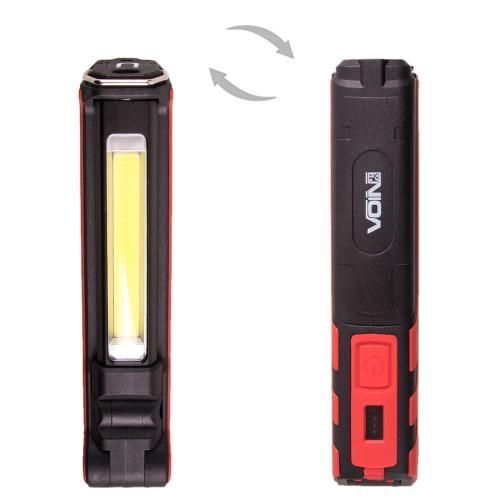 Переносна лампа VOIN VL-107 5W-COB+3W XPE АКБ 2000mAh, магніт, інд. заряда VL-107 фото