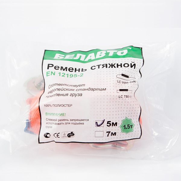 Стяжний ремінь 1,5т 5м Белавто BC15-5 BC15-5 фото