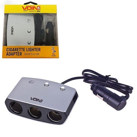 Розгалужувач прикурювача 3 виходи, USB 12-24V VOIN SC-3005 SC-3005 фото