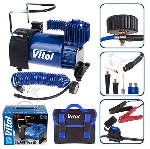 Компресор автомобільний 300Вт 50 л/хв Vitol K-55 K-55 фото