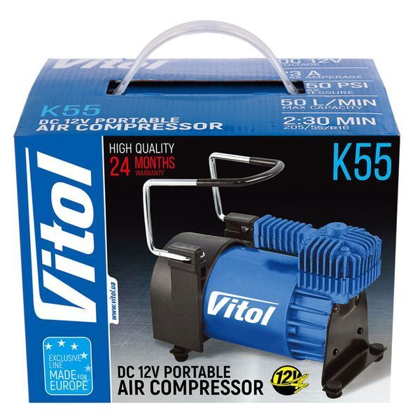 Компресор автомобільний 300Вт 50 л/хв Vitol K-55 K-55 фото