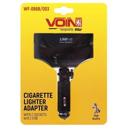 Подовжувач прикурювача 2 виходи та 2USB VOIN WF-0668 WF-0668 фото Подовжувач прикурювача 2 виходи та 2USB VOIN WF-0668 WF-0668 фото