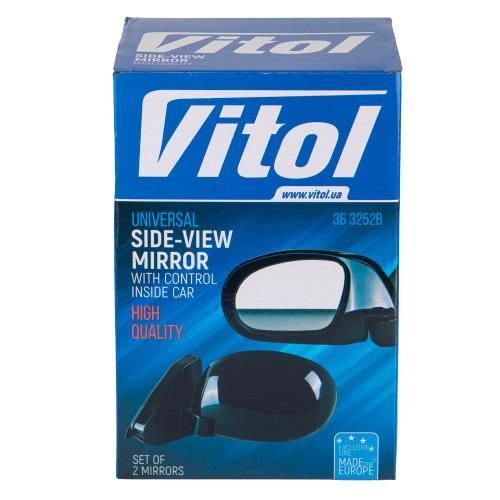 Дзеркала бічні Ваз 2101, 2103, 2106 чорні на шарнірі Vitol ЗБ 3252B BLACK ЗБ 3252B BLACK фото