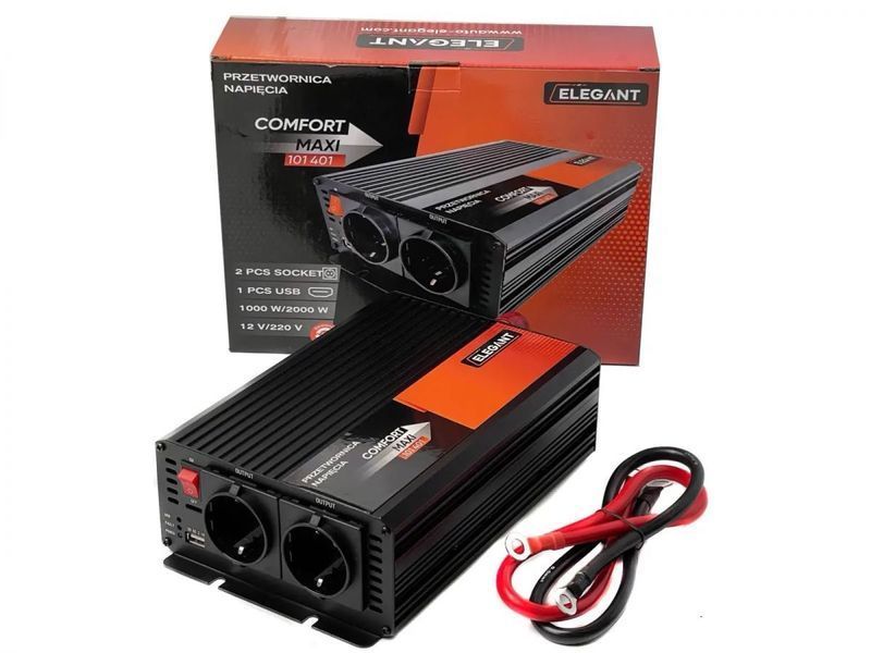 Перетворювач напруги (інвертор) 12V-220V 1000W Elegant 101 401 El 101 401 фото
