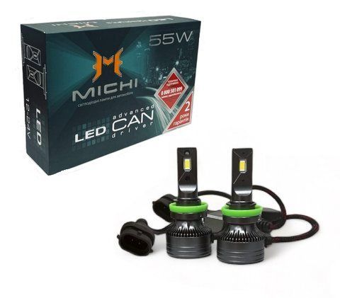 Світлодіодні LED лампи 12-24V 55W MICHI MI LED Can H8, H11 5500K MI LED Can H11 55W фото