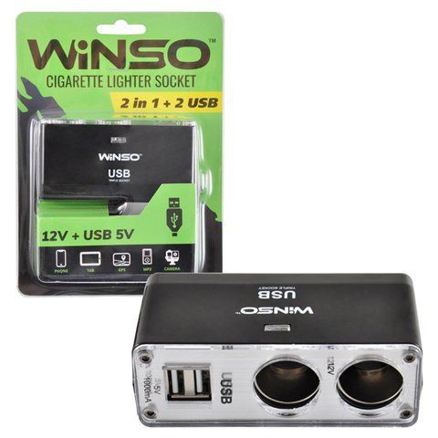 Разветвитель прикуривателя Winso 2в1 200110 200110 фото