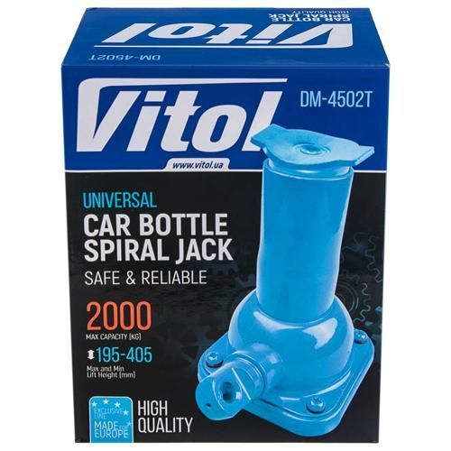 Домкрат механічний телескоп 2т 194-405 мм 4,2кг Vitol DM-4502T DM-4502T фото