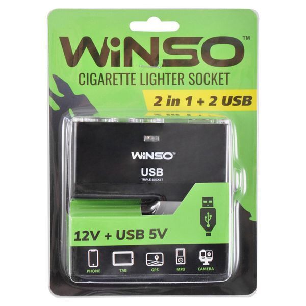 Разветвитель прикуривателя Winso 2в1 200110 200110 фото