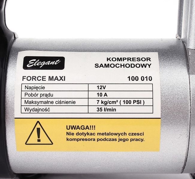 Компресор автомобільний 12v 150Вт 35л/хв Elegant Force 100 010 з ліхтарем El 100 010 фото