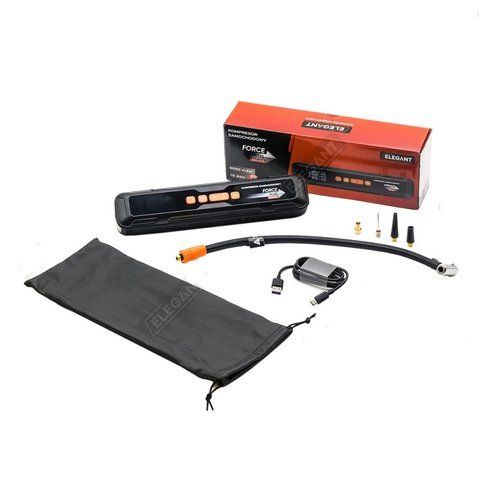 Компресор безпровідний акумуляторний 12V 35 л/хв 6000 mAh 10Атм Elegant Force PLUS 100 015 LED-ліхтар, павербанк El 100 015 фото