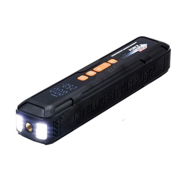 Компресор безпровідний акумуляторний 12V 35 л/хв 6000 mAh 10Атм Elegant Force PLUS 100 015 LED-ліхтар, павербанк El 100 015 фото