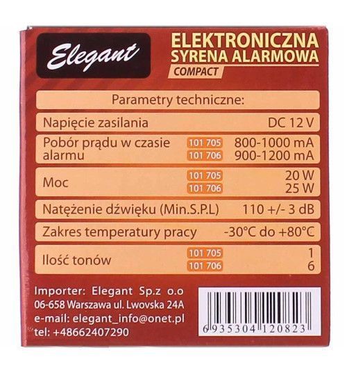 Сигнал сирена автомобільна 1 тон 20W мiнi Elegant EL 101 705 El EL 101 705 фото Сигнал сирена автомобільна 1 тон 20W мiнi Elegant EL 101 705 El EL 101 705 фото