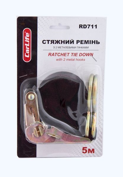 Стяжной ремень с замком 1т 5м CarLife RD711 RD711 фото