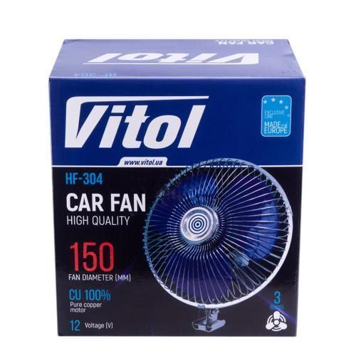Вентилятор автомобільний 6" 12V Vitol HF-304 HF-304 фото