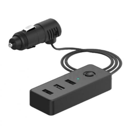 Автомобільний зарядний пристрій 3USB 12-24V 2,4А провід 1м Pulso C-4416 C-4416 фото